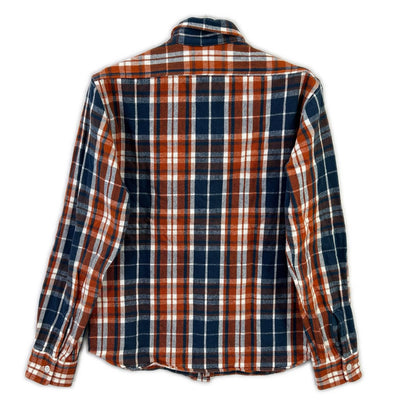 STANDARD CALIFORNIA Cotton Flannel Shirt Orange/Blue Size M