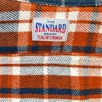 STANDARD CALIFORNIA Cotton Flannel Shirt Orange/Blue Size M