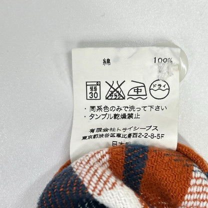 STANDARD CALIFORNIA Cotton Flannel Shirt Orange/Blue Size M