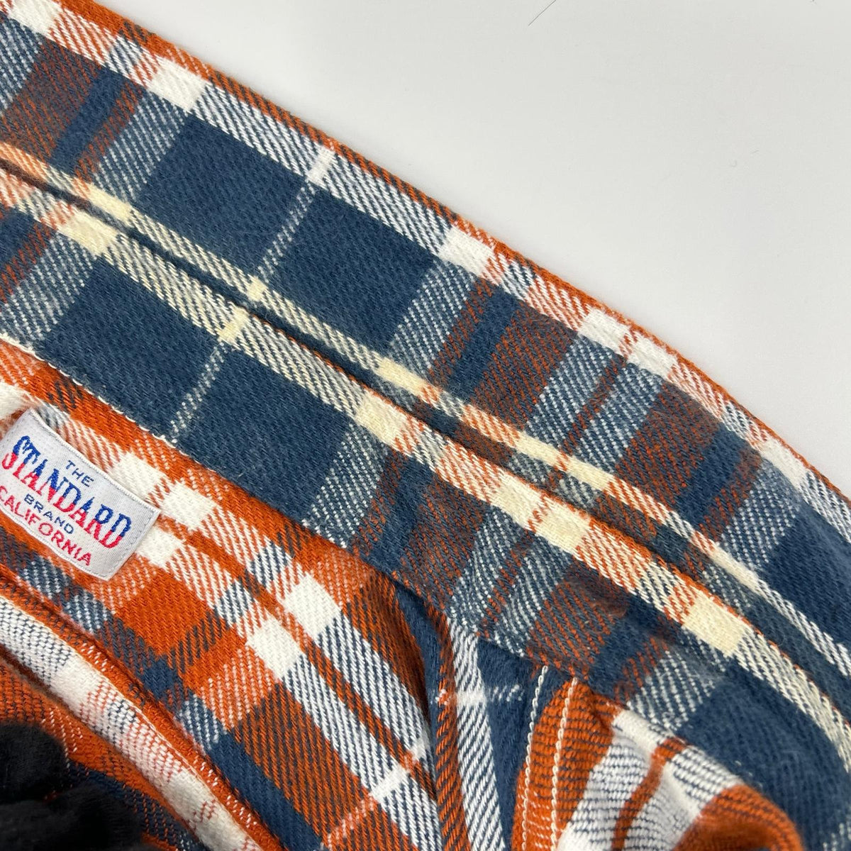 STANDARD CALIFORNIA Cotton Flannel Shirt Orange/Blue Size M