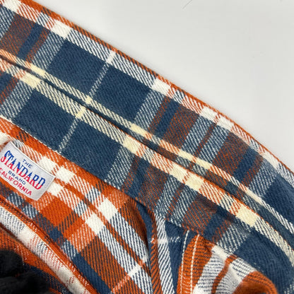 STANDARD CALIFORNIA Cotton Flannel Shirt Orange/Blue Size M