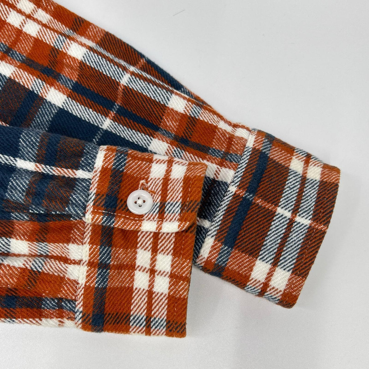 STANDARD CALIFORNIA Cotton Flannel Shirt Orange/Blue Size M