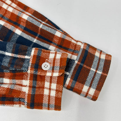 STANDARD CALIFORNIA Cotton Flannel Shirt Orange/Blue Size M