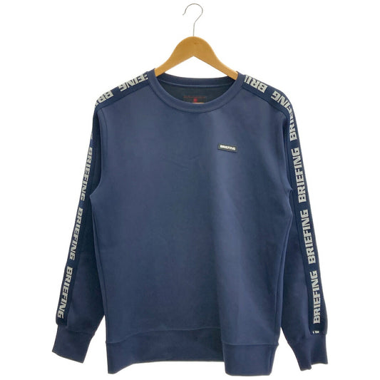 BRIEFING Navy Side Logo Line Crewneck Sweatshirt Size M