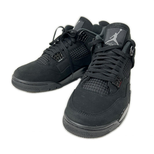 NIKE Air Jordan 4 Retro OG Black Suede Sneakers Size 28.5