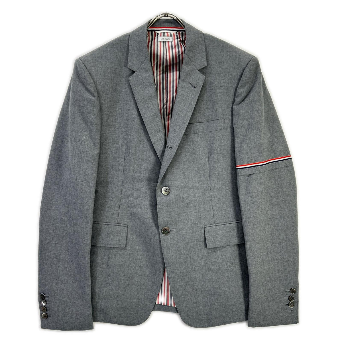 THOM BROWNE MJC187A RWB Arm Selvedge 3B Jacket Gray Size 4