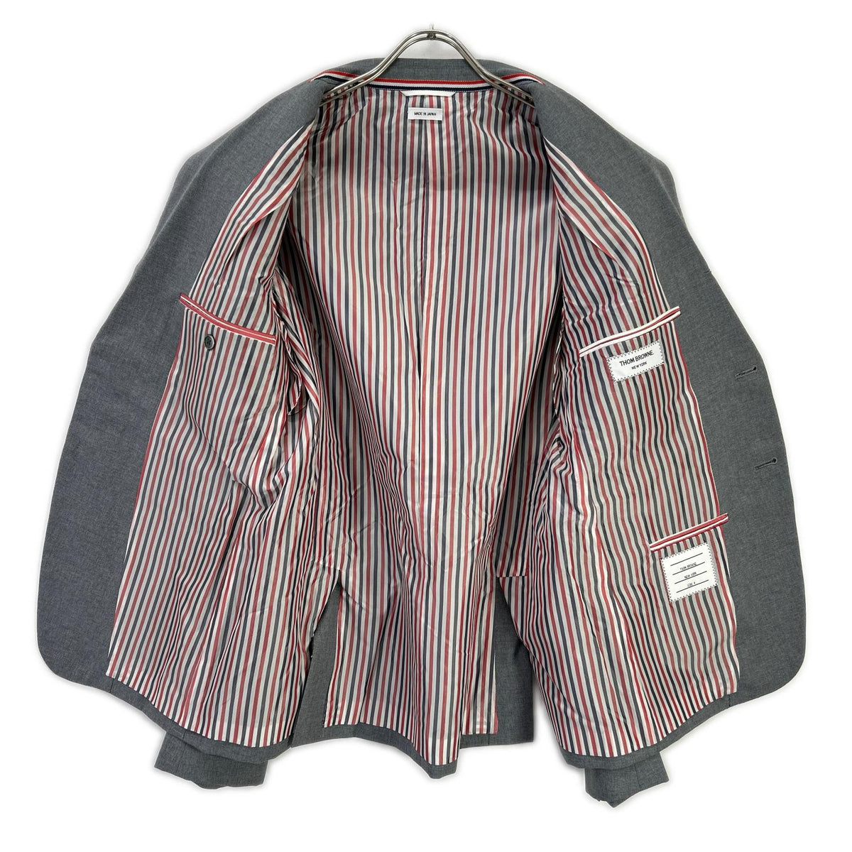 THOM BROWNE MJC187A RWB Arm Selvedge 3B Jacket Gray Size 4