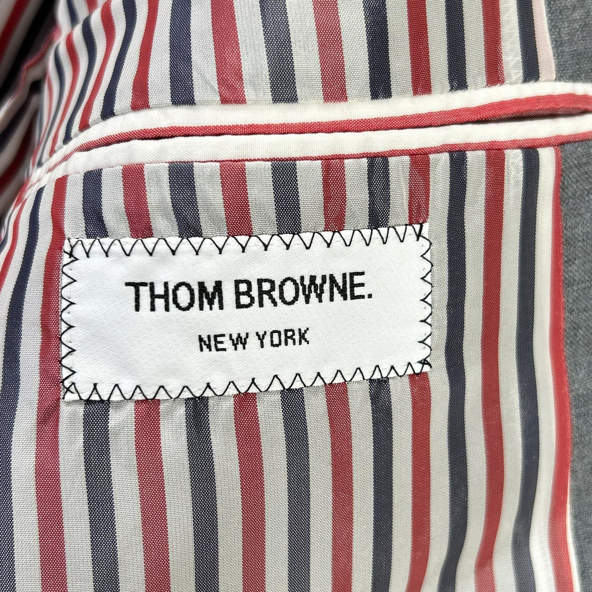 THOM BROWNE MJC187A RWB Arm Selvedge 3B Jacket Gray Size 4
