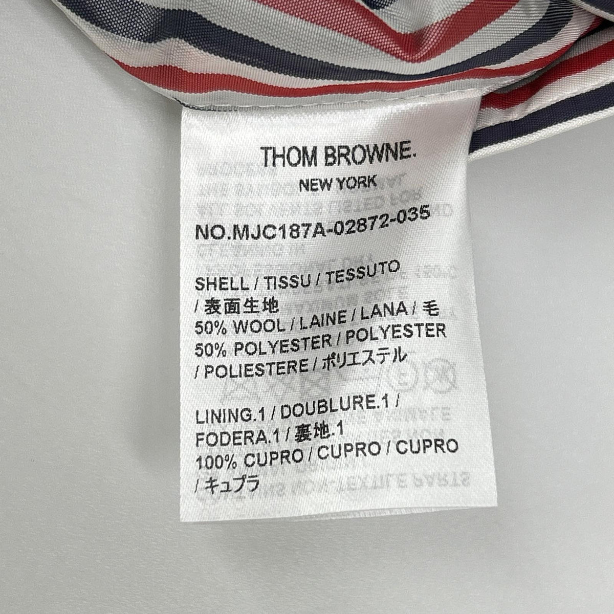 THOM BROWNE MJC187A RWB Arm Selvedge 3B Jacket Gray Size 4