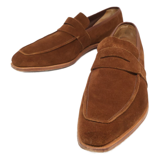 Crockett&Jones Brown Suede Penny Loafers Size 9E