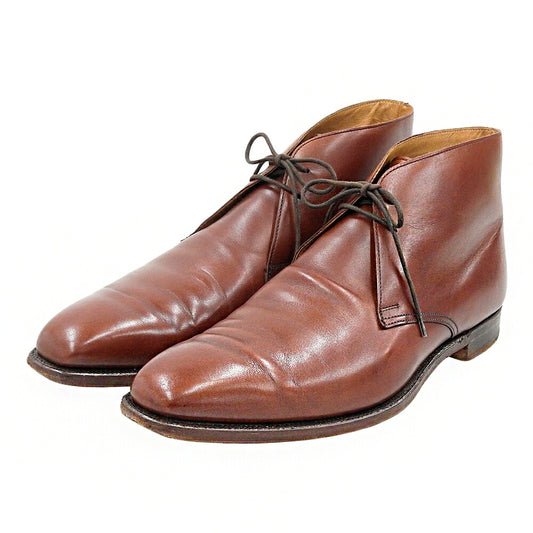 Crockett&Jones Brown Terbury Calf Leather Sneakers Size 8.5