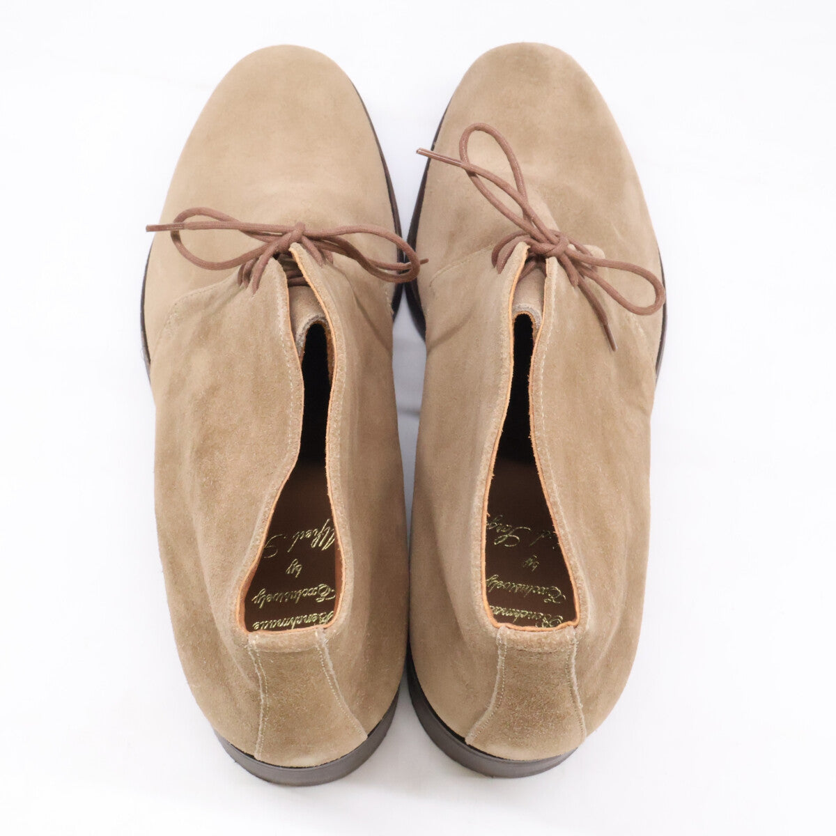 AlfredSargent SHIPS Bespoke Suede Chukka Boots Beige Size 8