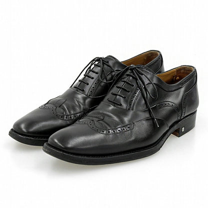 LOUIS VUITTON Wingtip Leather Dress Shoes Black Size 8.5