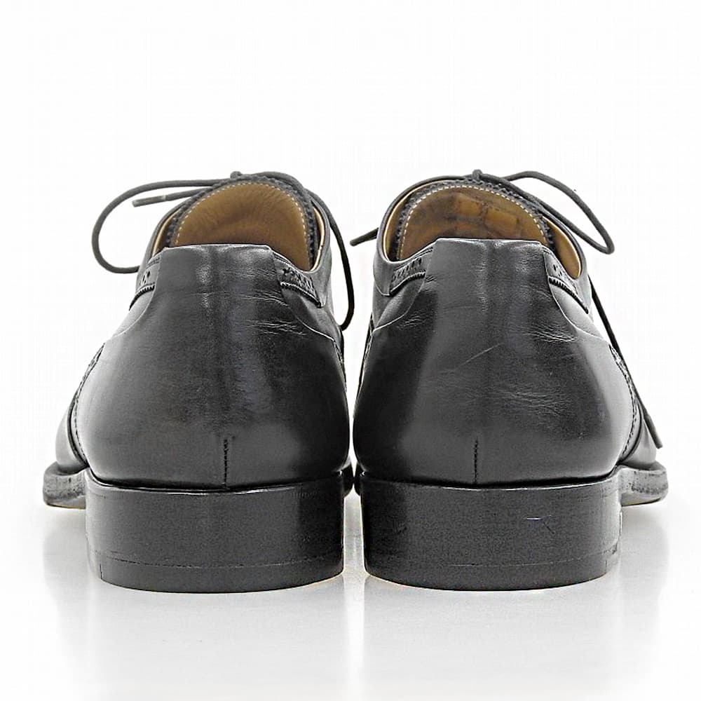 LOUIS VUITTON Wingtip Leather Dress Shoes Black Size 8.5