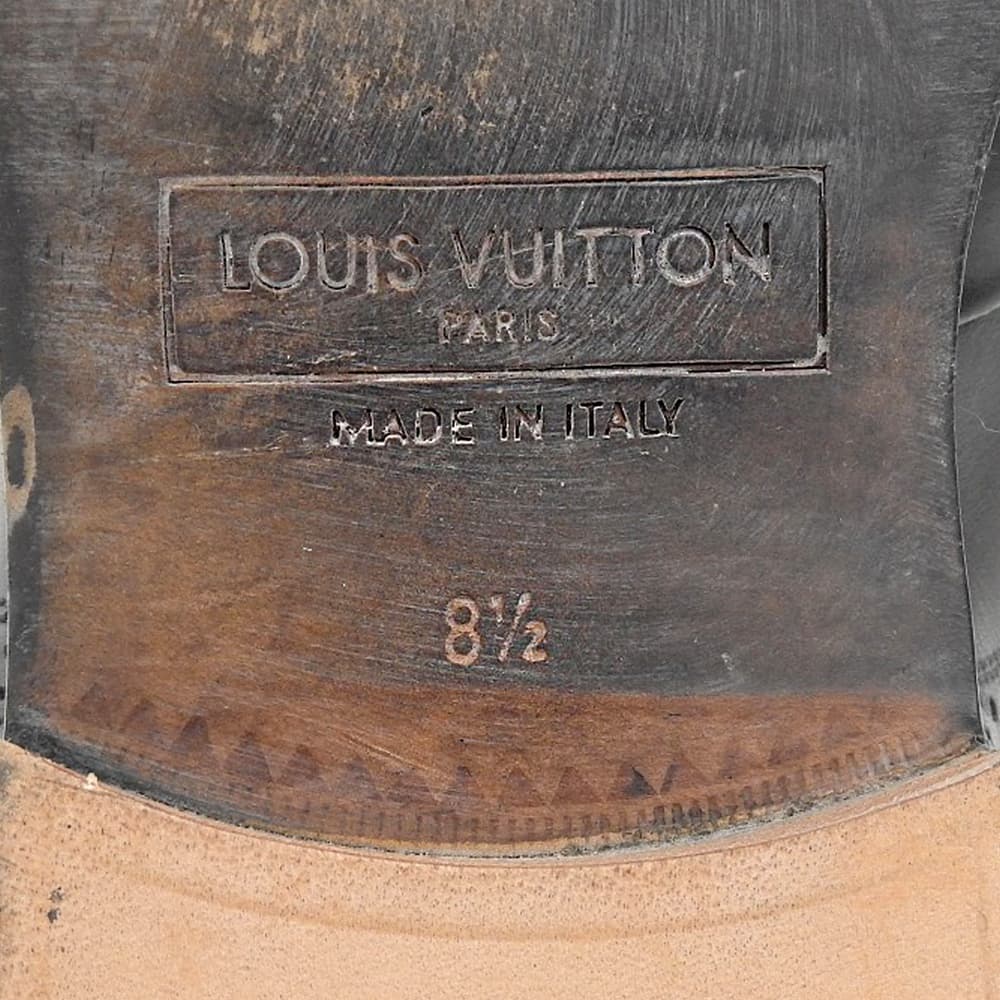 LOUIS VUITTON Wingtip Leather Dress Shoes Black Size 8.5