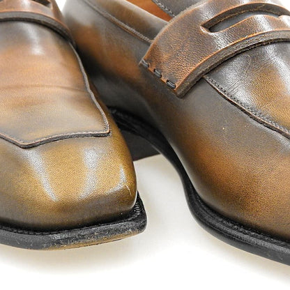 J.M. WESTON Brown Box Calf Square Toe Coin Loafers Size 8D