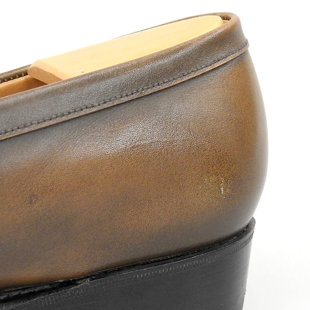 J.M. WESTON Brown Box Calf Square Toe Coin Loafers Size 8D