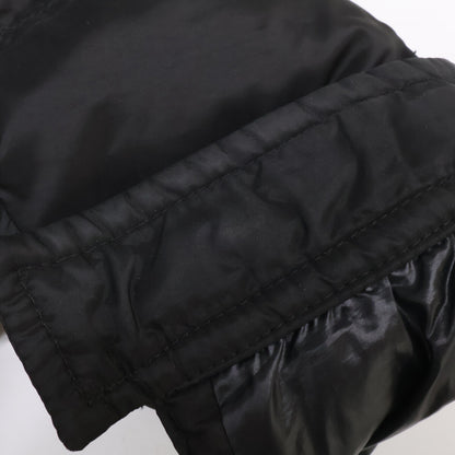 PRADA Triangle Logo Nylon Hooded Down Jacket Black Size 44