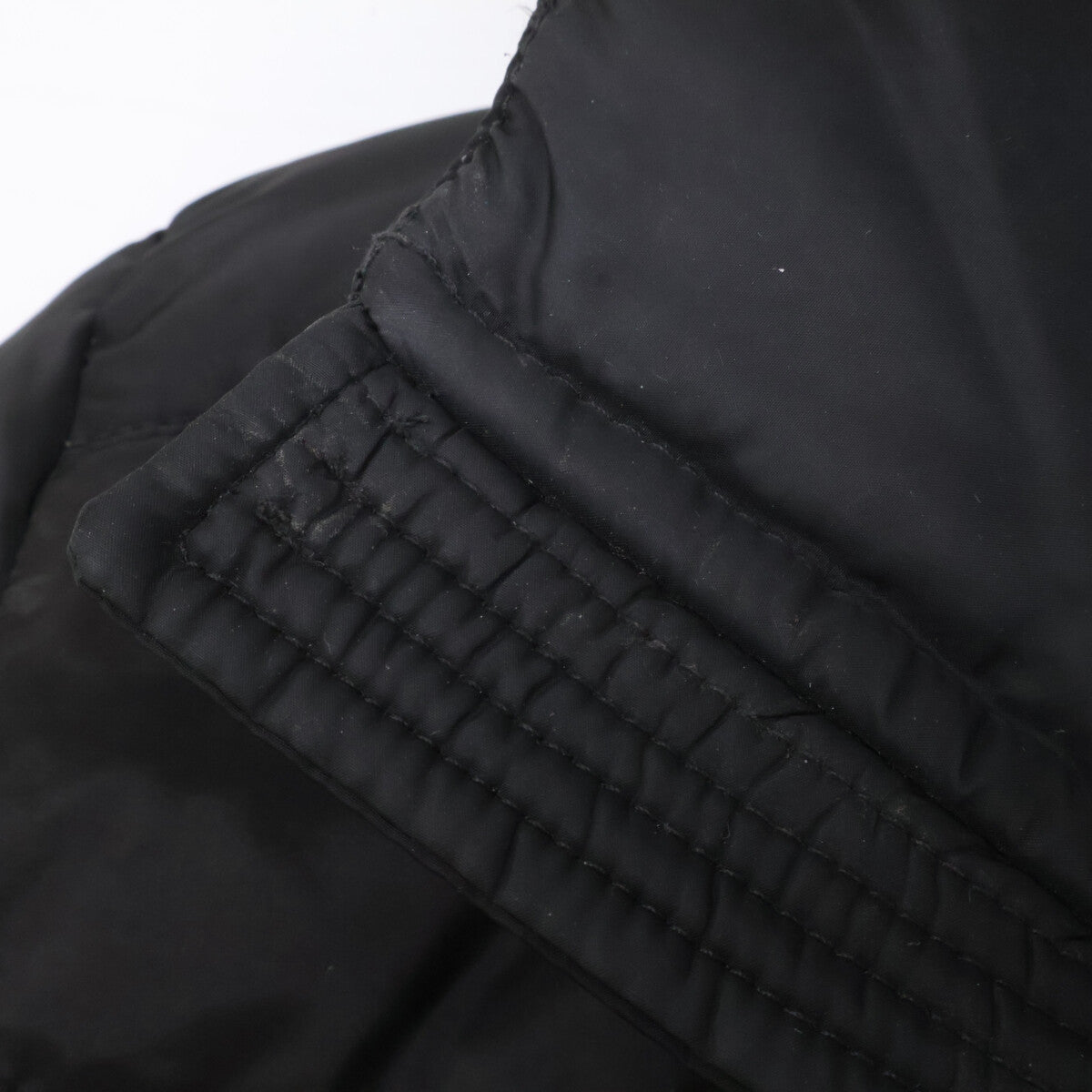 PRADA Triangle Logo Nylon Hooded Down Jacket Black Size 44