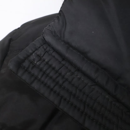 PRADA Triangle Logo Nylon Hooded Down Jacket Black Size 44