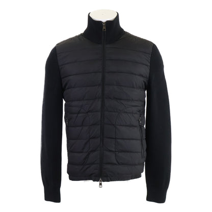 MONCLER Knit Panel Down Jacket Black Size S