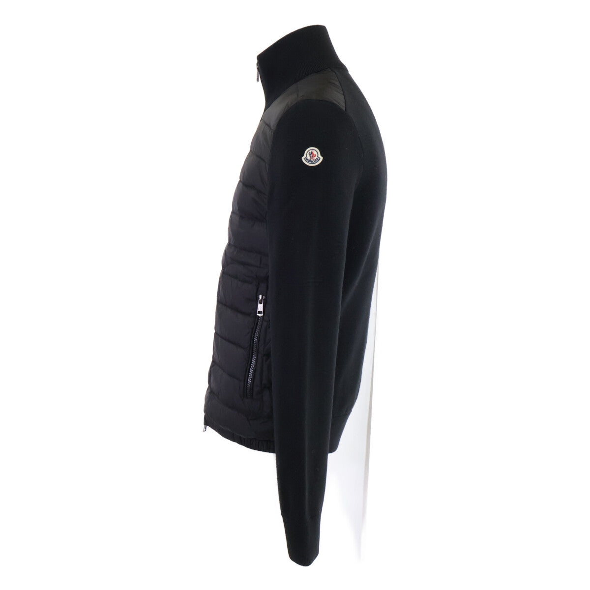 MONCLER Knit Panel Down Jacket Black Size S