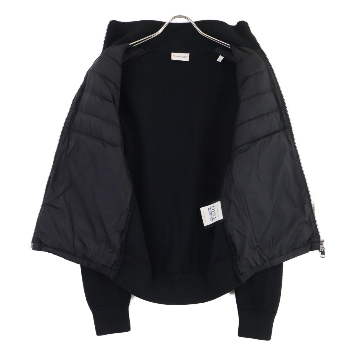 MONCLER Knit Panel Down Jacket Black Size S