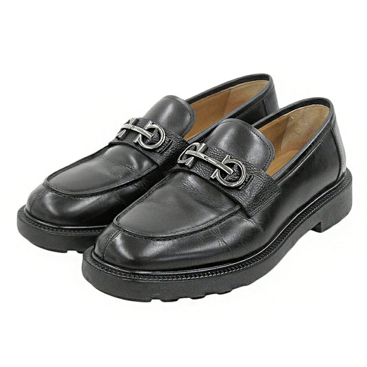 SalvatoreFerragamo Gancini Platform Loafers Black Size 9
