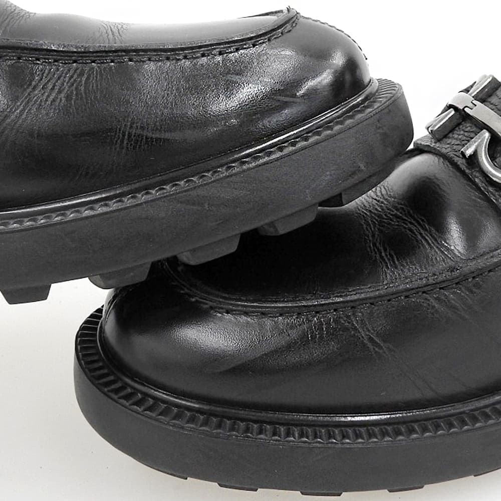 SalvatoreFerragamo Gancini Platform Loafers Black Size 9
