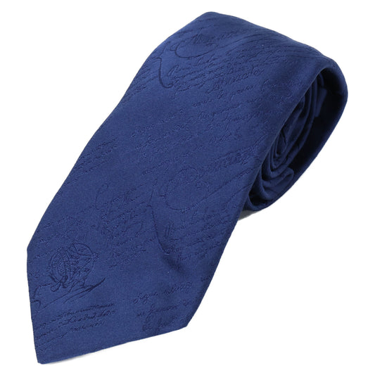 Berluti Scritto Silk Tie Navy Size ONE SIZE