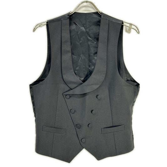 GUCCI 51M7Z0 Mohair Wool Tuxedo Vest Black Size 44R