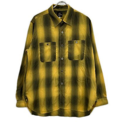 Needles OT159 Ombre Check Work Shirt Yellow/Gray Size M