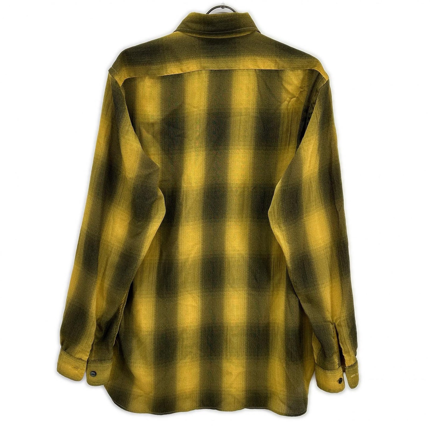 Needles OT159 Ombre Check Work Shirt Yellow/Gray Size M