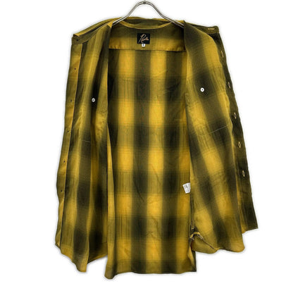 Needles OT159 Ombre Check Work Shirt Yellow/Gray Size M