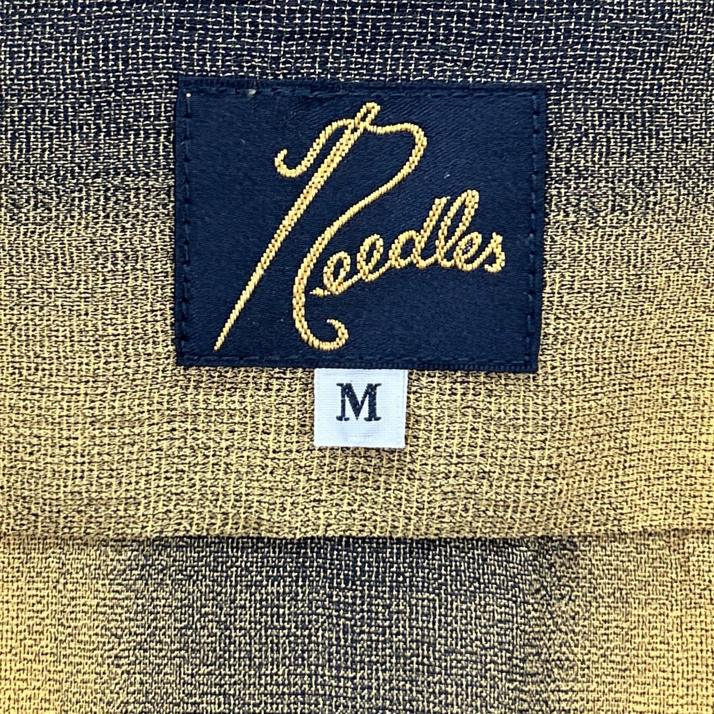 Needles OT159 Ombre Check Work Shirt Yellow/Gray Size M