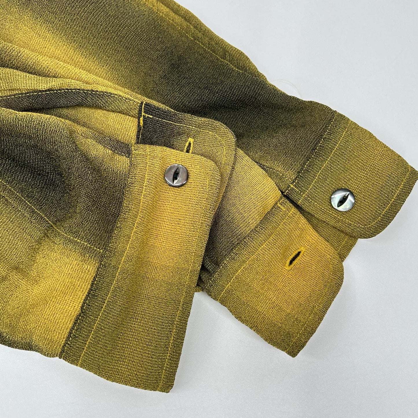 Needles OT159 Ombre Check Work Shirt Yellow/Gray Size M