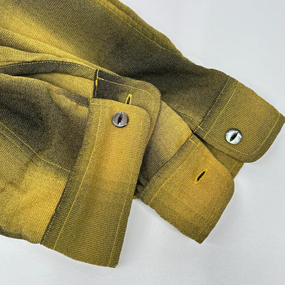 Needles OT159 Ombre Check Work Shirt Yellow/Gray Size M