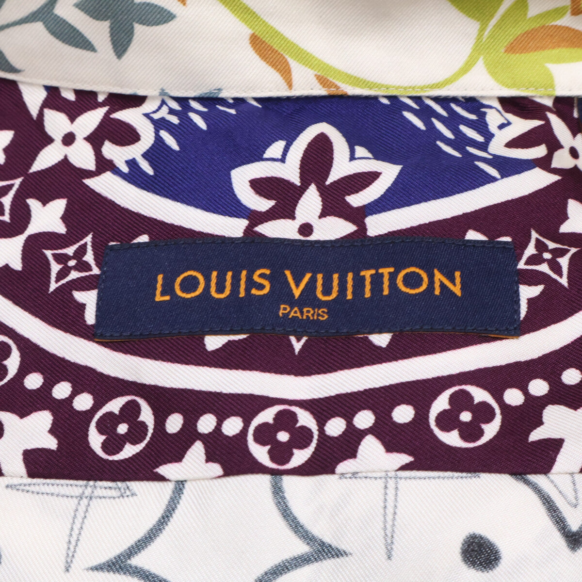 LOUIS VUITTON Multi Silk All-Over Sleeve Shirt Size XL