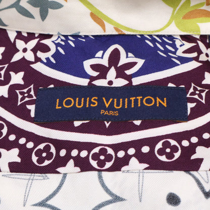 LOUIS VUITTON Multi Silk All-Over Sleeve Shirt Size XL