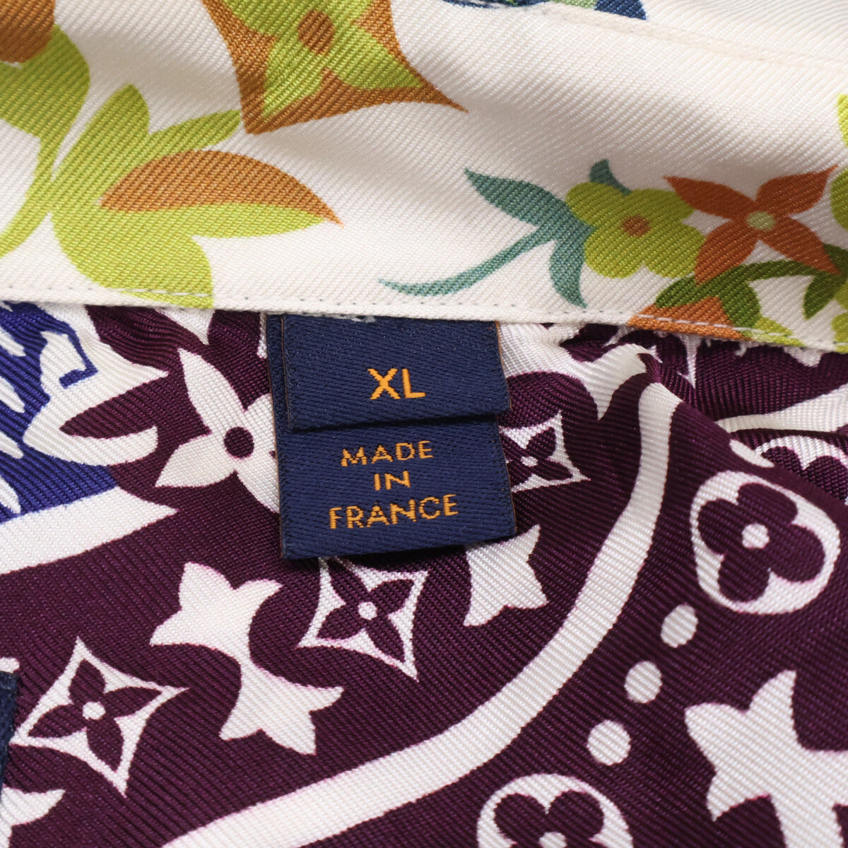 LOUIS VUITTON Multi Silk All-Over Sleeve Shirt Size XL