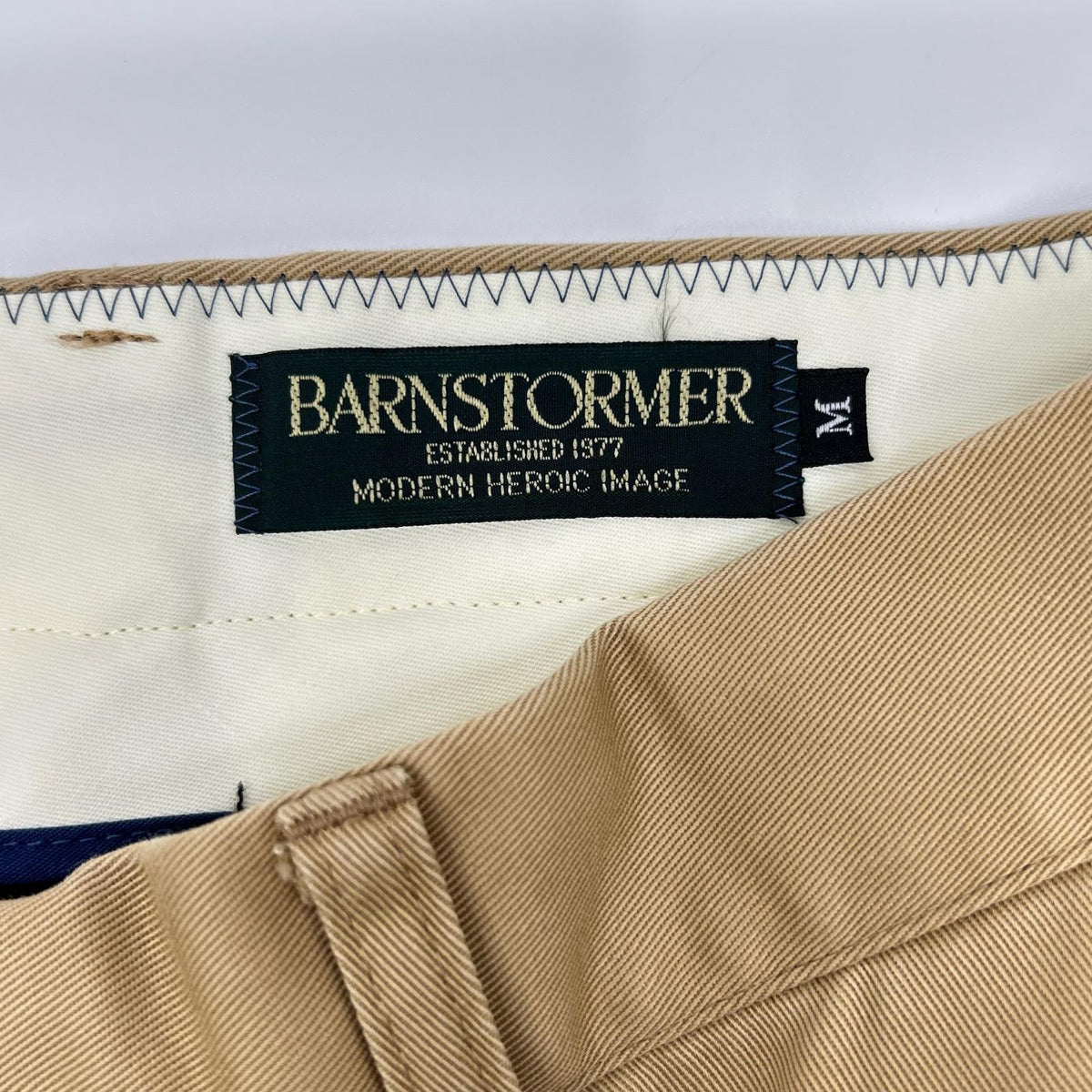 BARNSTORMER 1001P Cotton Flat Front Chinos Beige Size M