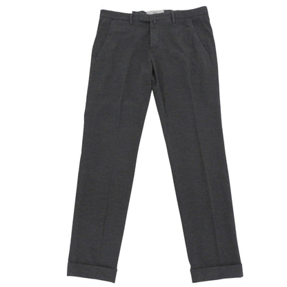 BRIGLIA 1949 SLIM FIT Flat Front Cotton Pants Gray Size 48