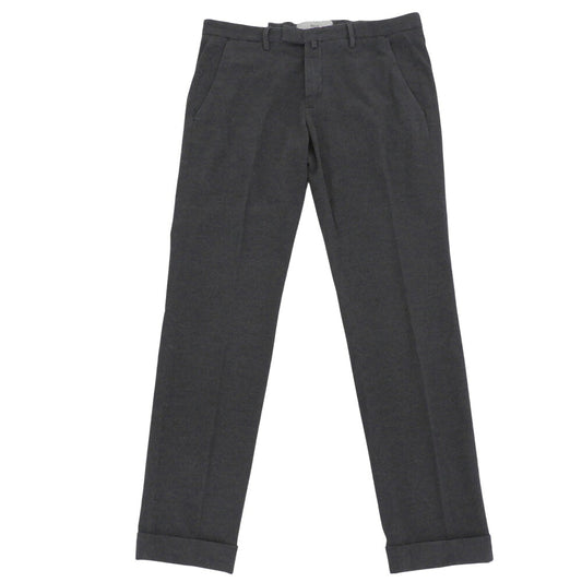 BRIGLIA 1949 SLIM FIT Flat Front Cotton Pants Gray Size 48