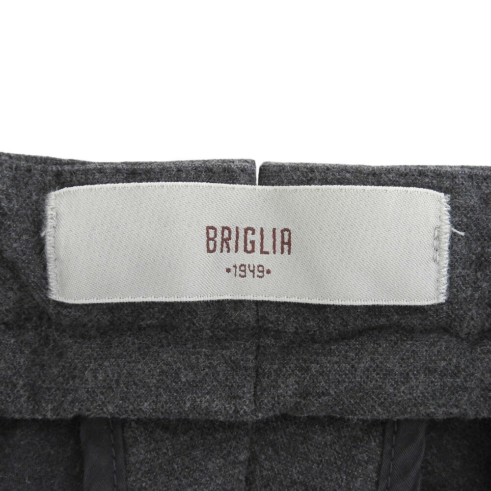 BRIGLIA 1949 SLIM FIT Flat Front Cotton Pants Gray Size 48