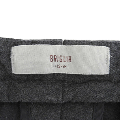 BRIGLIA 1949 SLIM FIT Flat Front Cotton Pants Gray Size 48