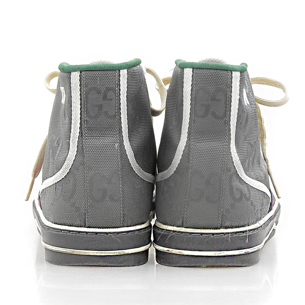 GUCCI TENNIS 1977 Nylon Hi-Top Sneakers Gray Size 9