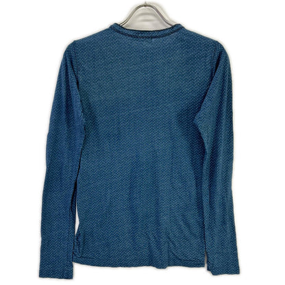 RRL Indigo Dot Henley Long Sleeve Shirt Blue Size 2