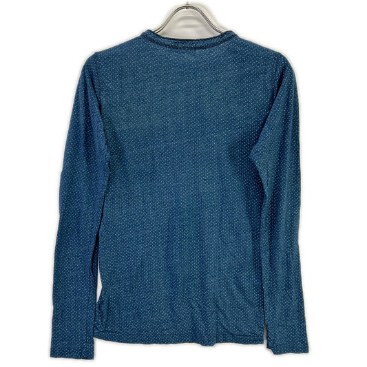 RRL Indigo Dot Henley Long Sleeve Shirt Blue Size 2