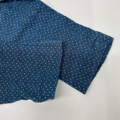 RRL Indigo Dot Henley Long Sleeve Shirt Blue Size 2