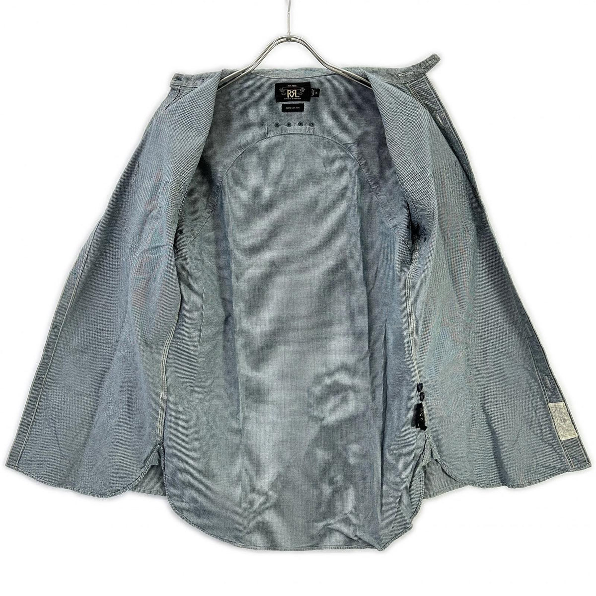RRL Indigo Houndstooth Long Sleeve Shirt Multi Size XS